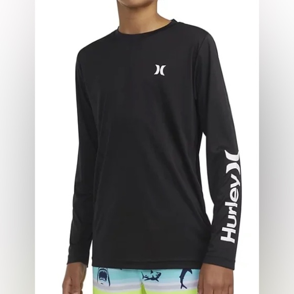 Hurley Youth Boy's UPF 50+ Long Sleeve Rash Guard Swim Top